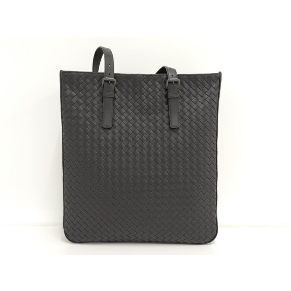 Bottega Veneta Black Leather Intrecciato Handbag